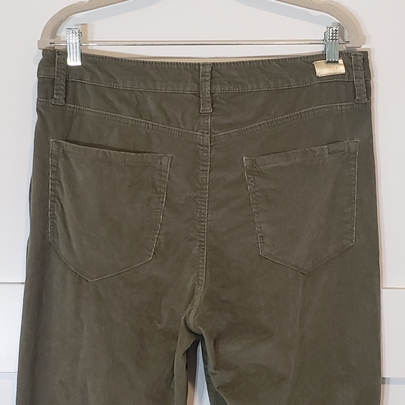 Seven 7 Corduroy Pants Ultra High Rise Skinny Olive Green Cotton Stretch Size 12 - Picture 11 of 16